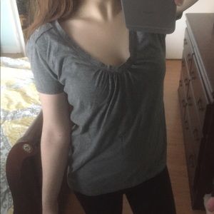 Hollister V-Neck Short Sleeve Tee Gray